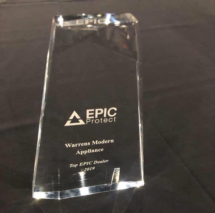 Epic Protect Award for Warren's Modern Appliance woodward ok